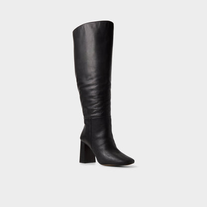 Helana in Wc Black - Knee-high boot, Block heel - Black