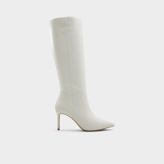 Laroche White/Bone Women's Tall Boots - Knee-high boot, Stiletto heel - White/Bone