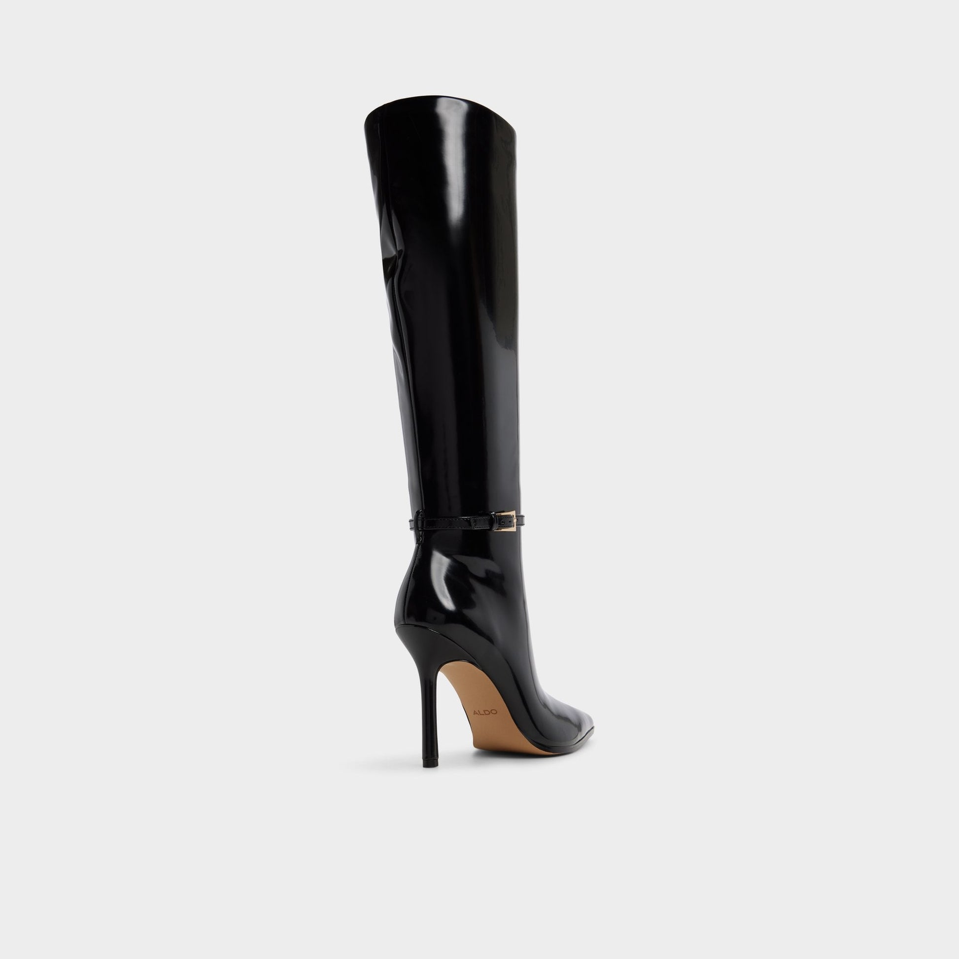 Maellie in Black - Knee-high boot, Stiletto heel - Black