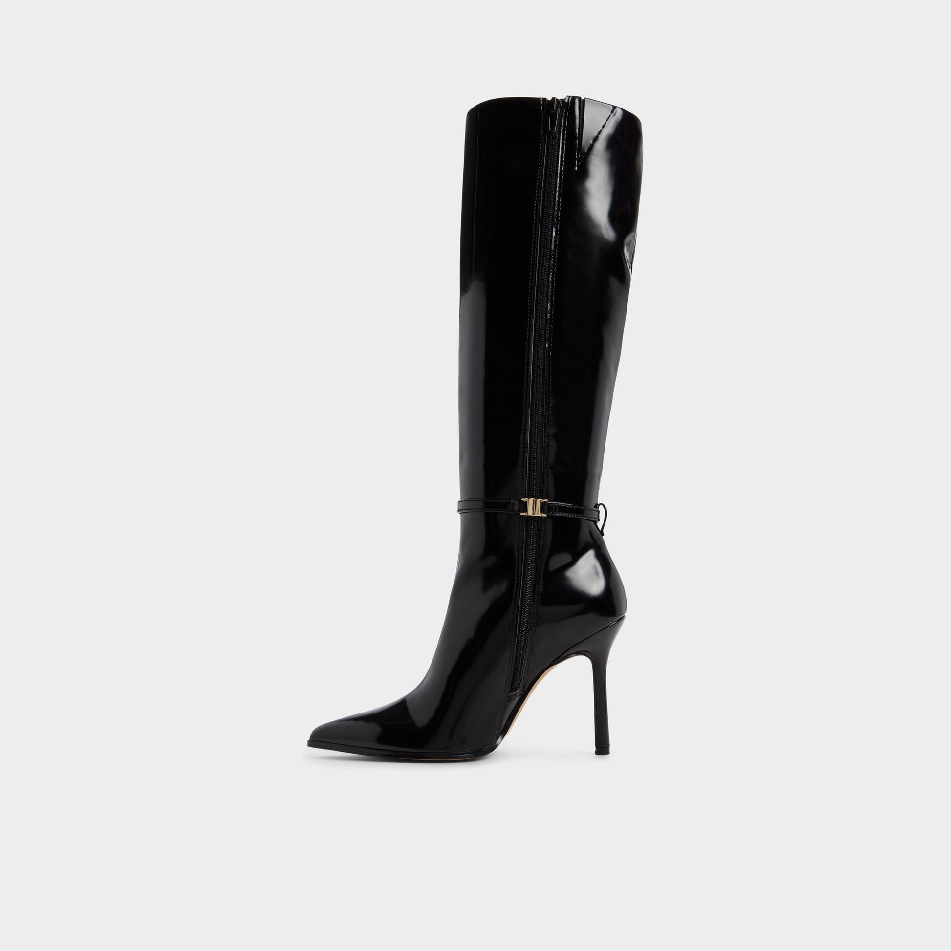 Maellie in Black - Knee-high boot, Stiletto heel - Black