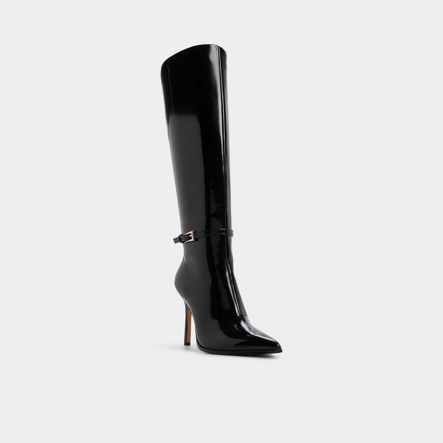 Maellie in Black - Knee-high boot, Stiletto heel - Black