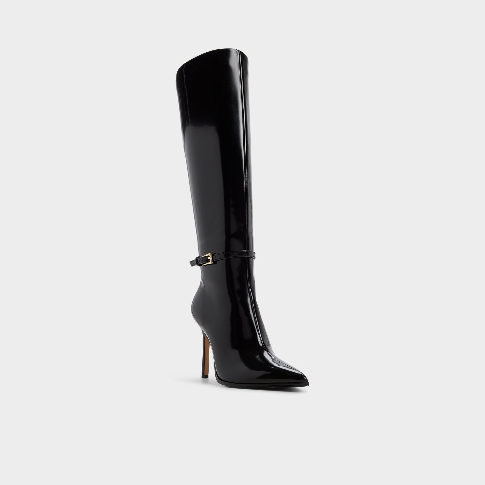Maellie in Black - Knee-high boot, Stiletto heel - Black