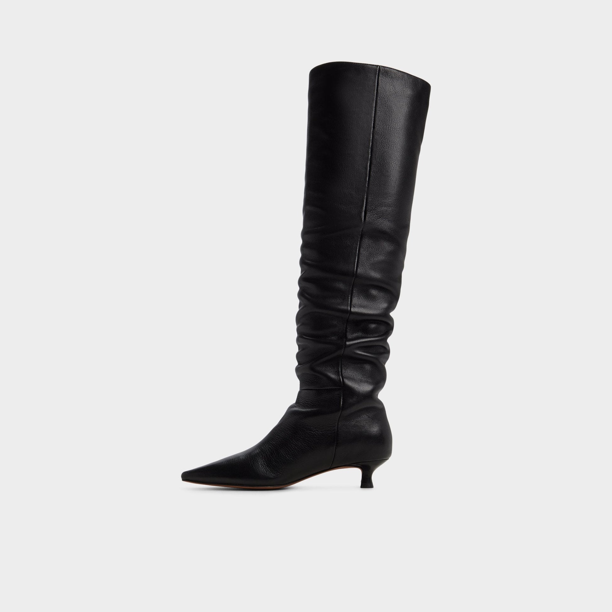 Muttsee Black Women's Tall Boots - Over-the-knee boot, Kitten heel - Black