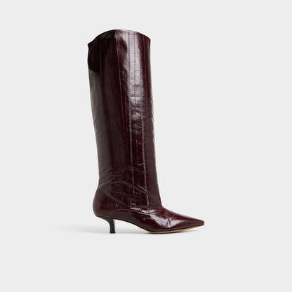 Everose in Bordo - Knee-high boot, Kitten heel - Bordo