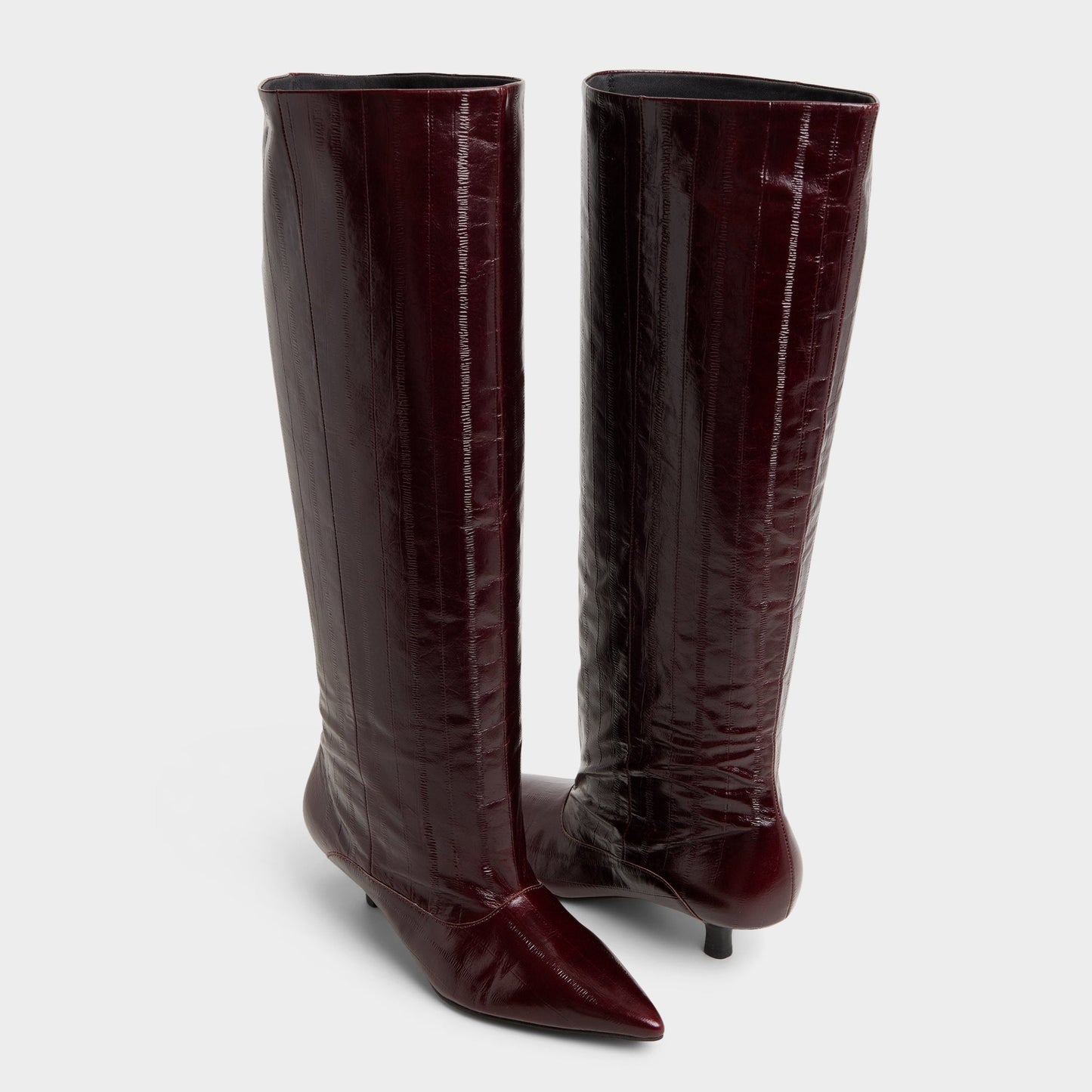Everose in Bordo - Knee-high boot, Kitten heel - Bordo