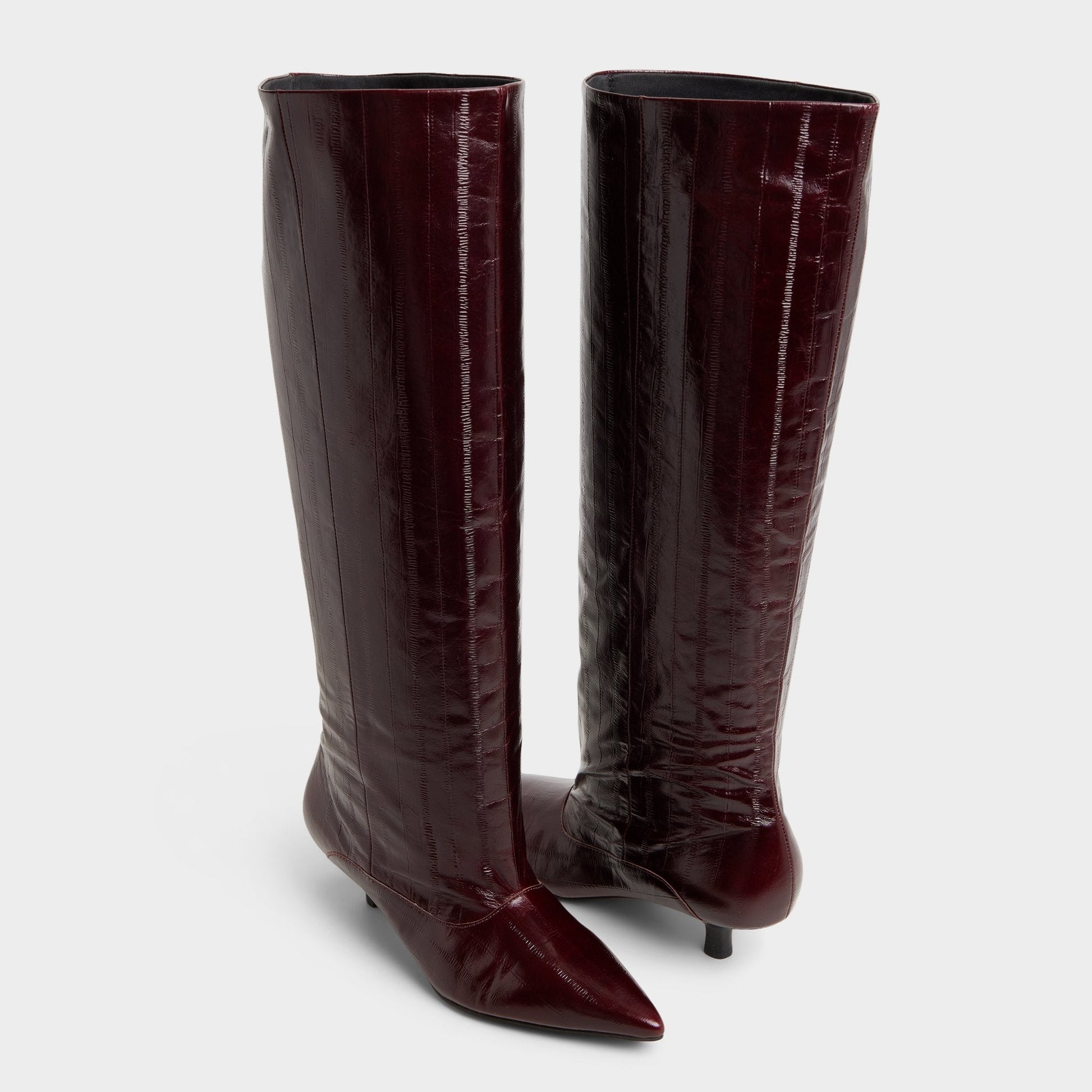 Everose in Bordo - Knee-high boot, Kitten heel - Bordo