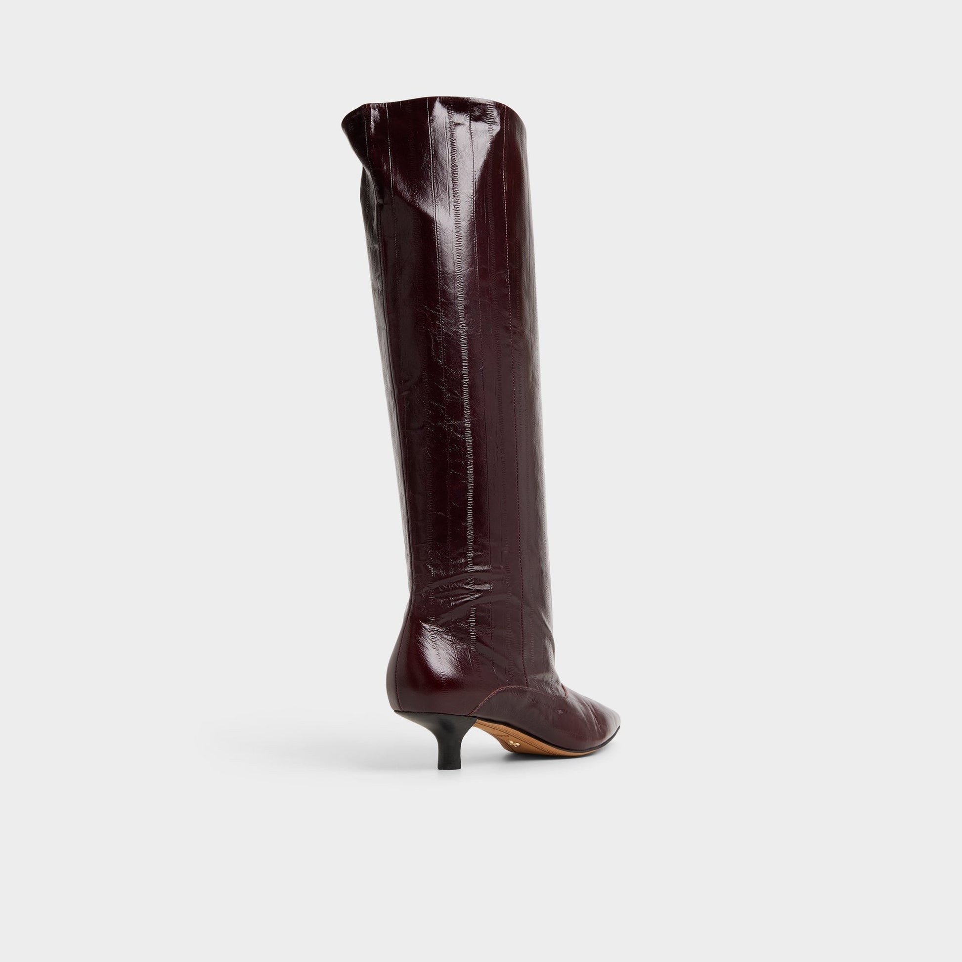 Everose in Bordo - Knee-high boot, Kitten heel - Bordo