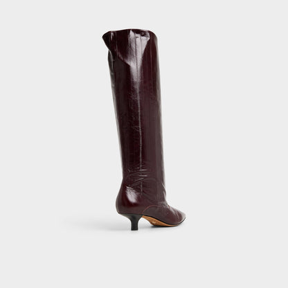 Everose in Bordo - Knee-high boot, Kitten heel - Bordo