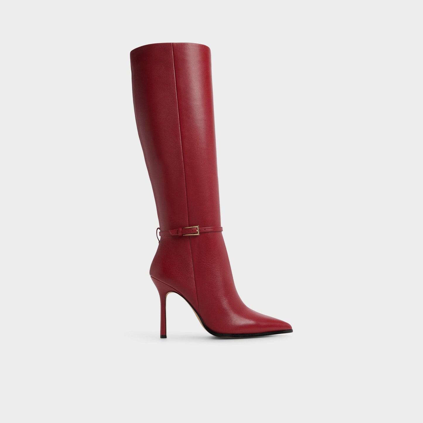 Maellie in Dark Red - Knee-high boot, Stiletto heel - Dark Red