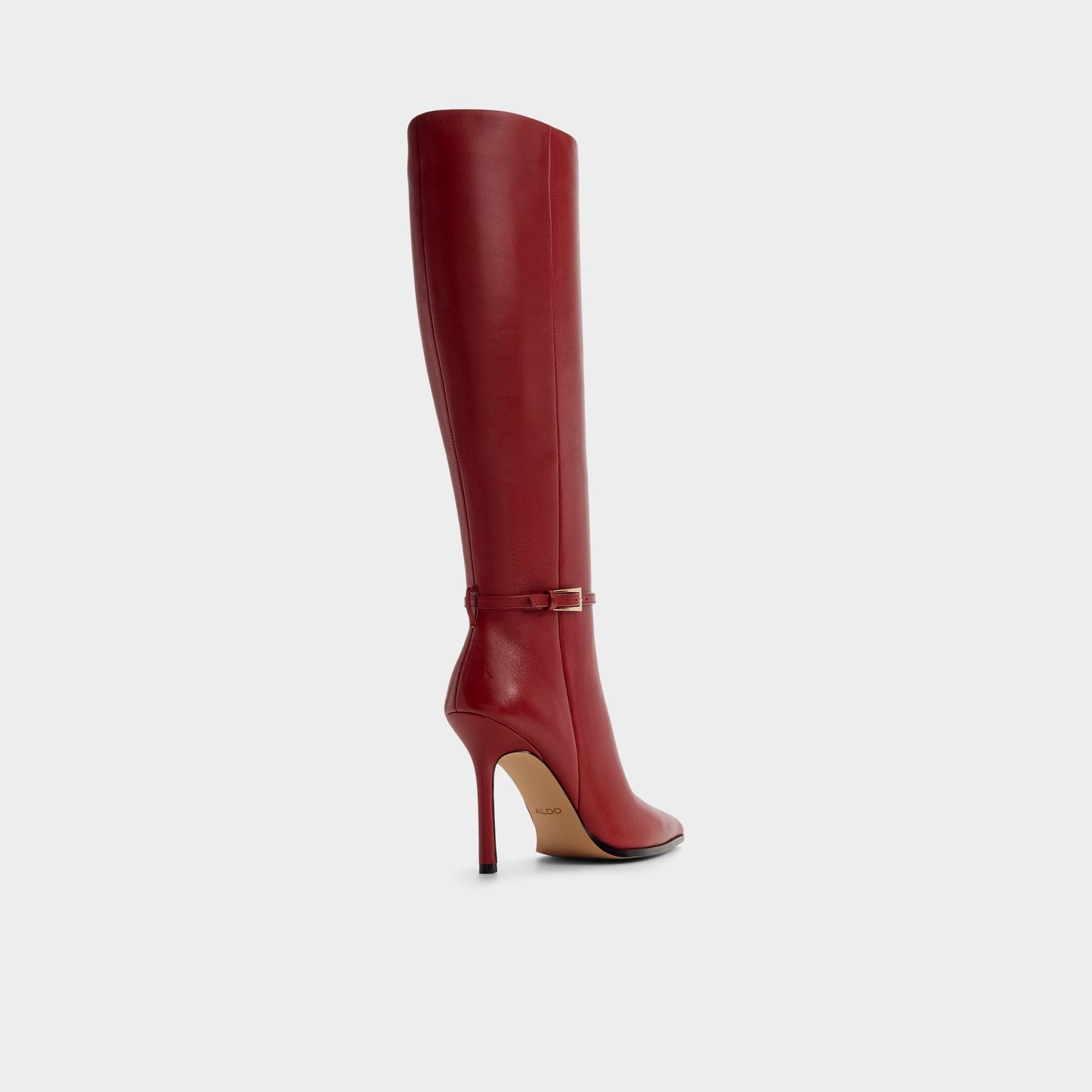 Maellie in Dark Red - Knee-high boot, Stiletto heel - Dark Red