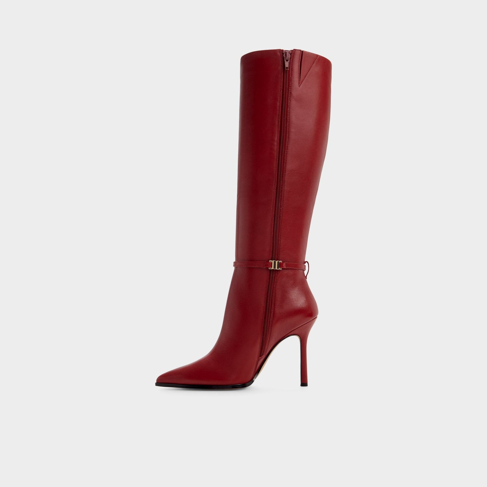 Maellie in Dark Red - Knee-high boot, Stiletto heel - Dark Red