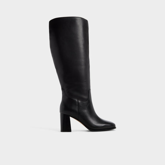 Elyze in Wc Black - Knee-high boot, Block heel - Black