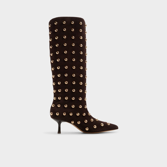 Selora in Medium Brown - Knee-high boot, Stiletto heel - Medium Brown