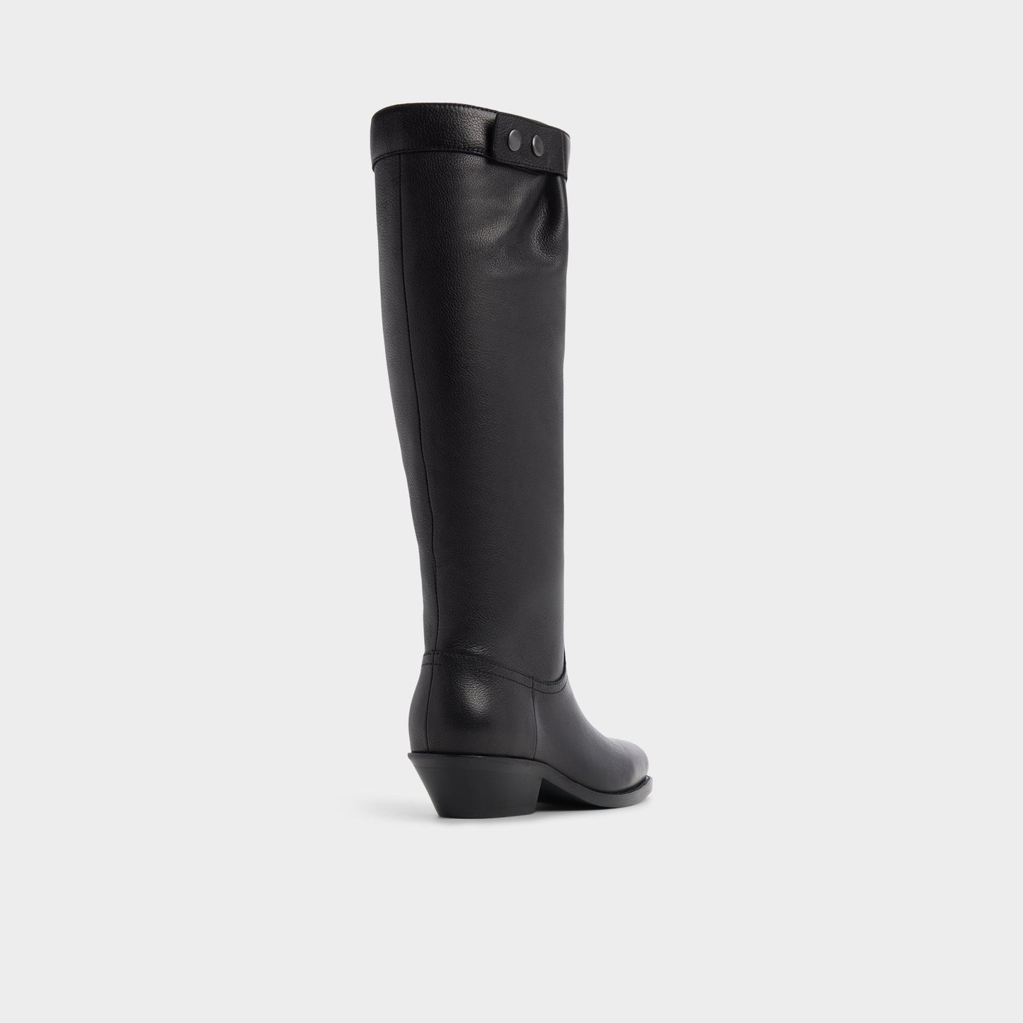 Emberlyn in Black - Knee-high western boot, Cup sole - Black