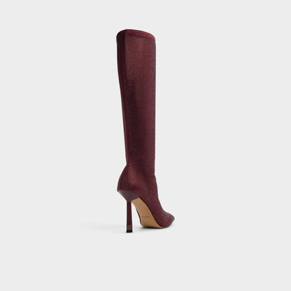 Innez in Bordo - Knee-high boot, Stiletto heel - Bordo