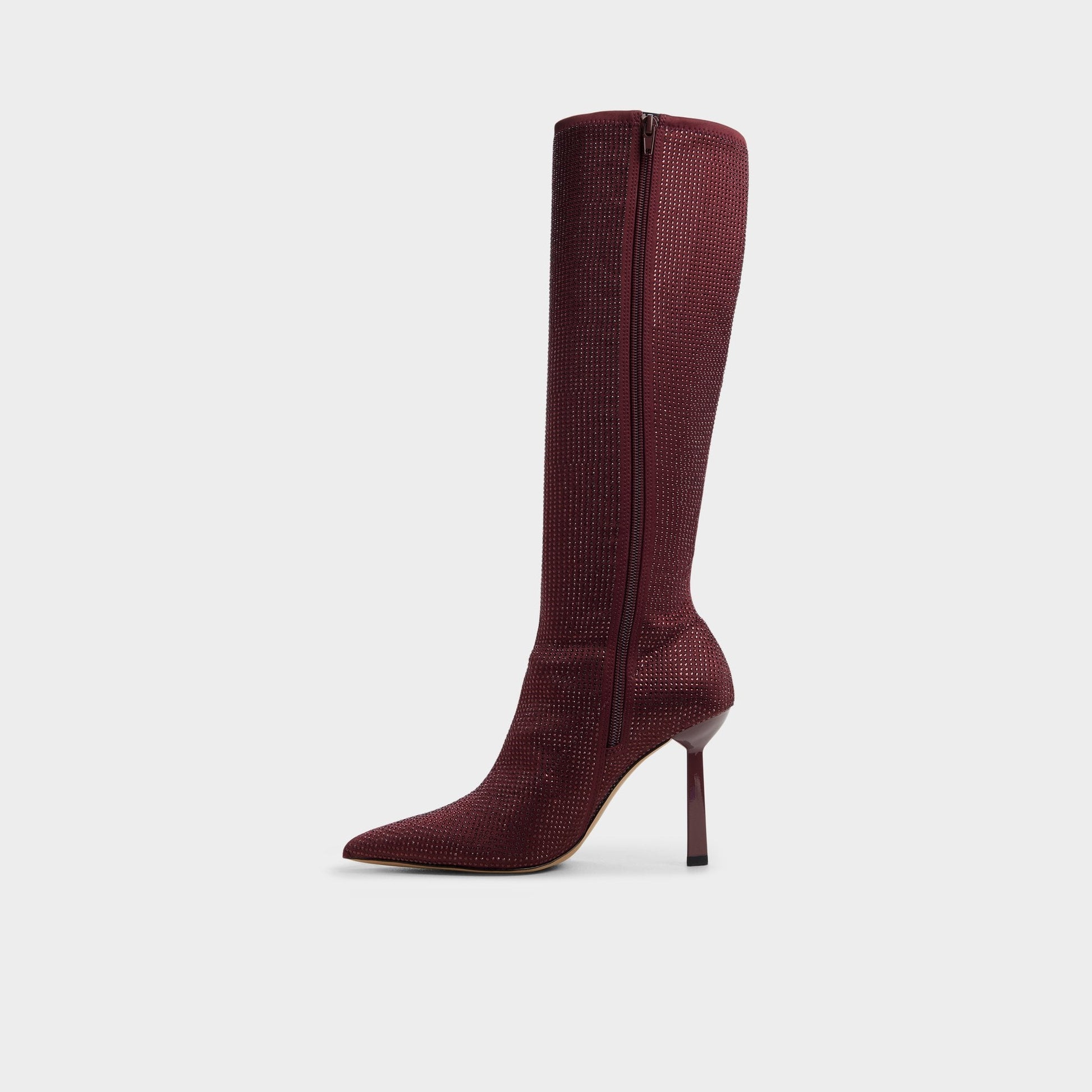 Innez in Bordo - Knee-high boot, Stiletto heel - Bordo