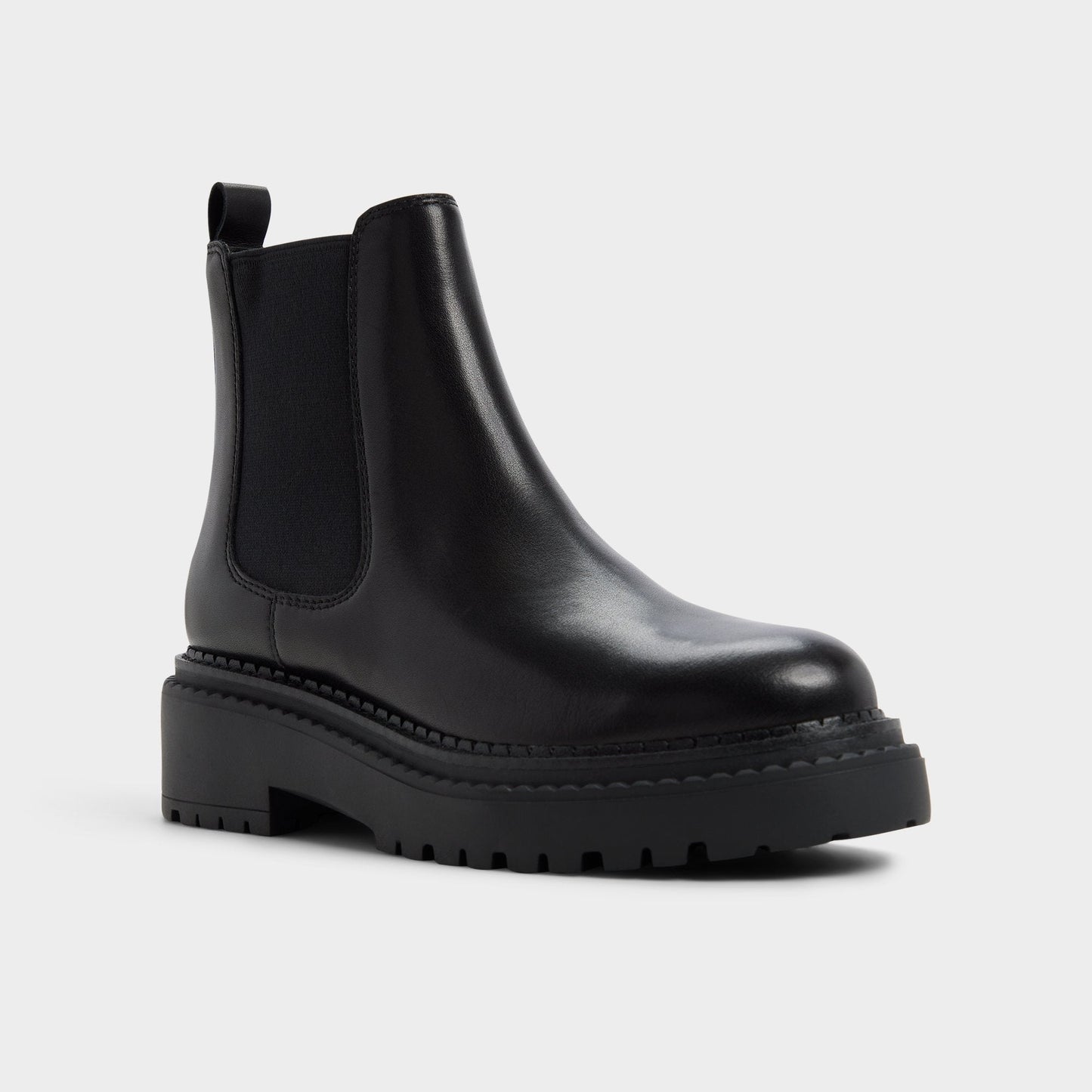 Bestina in Black - Chelsea boot, Lug sole - Black