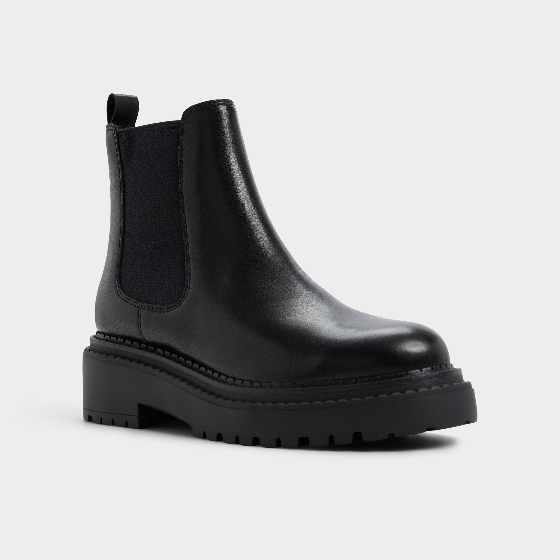Bestina in Black - Chelsea boot, Lug sole - Black