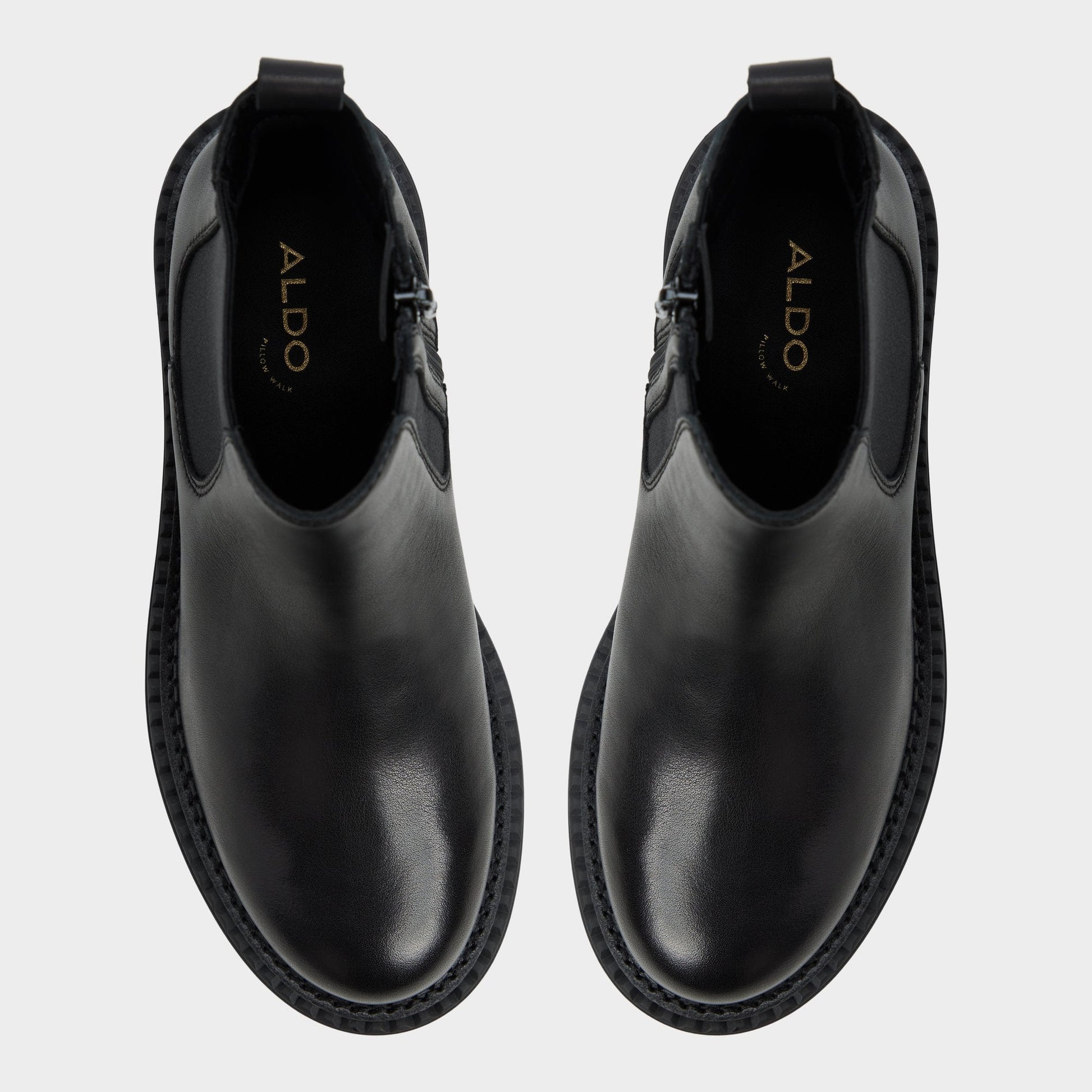 Bestina in Black - Chelsea boot, Lug sole - Black