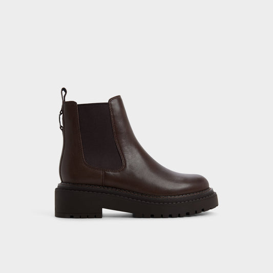Bestina in Dark Brown - Chelsea boot, Lug sole - Dark brown