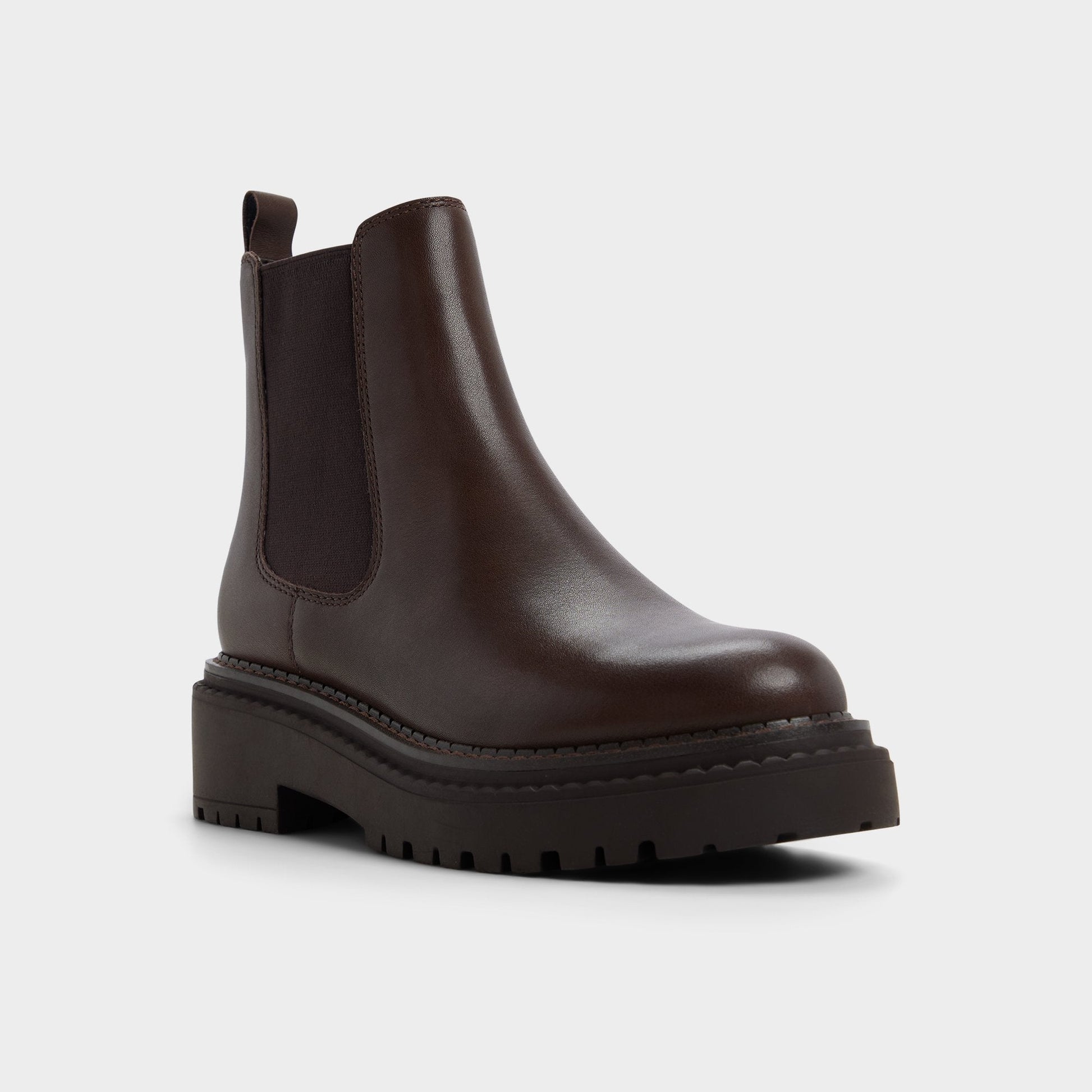 Bestina in Dark Brown - Chelsea boot, Lug sole - Dark brown