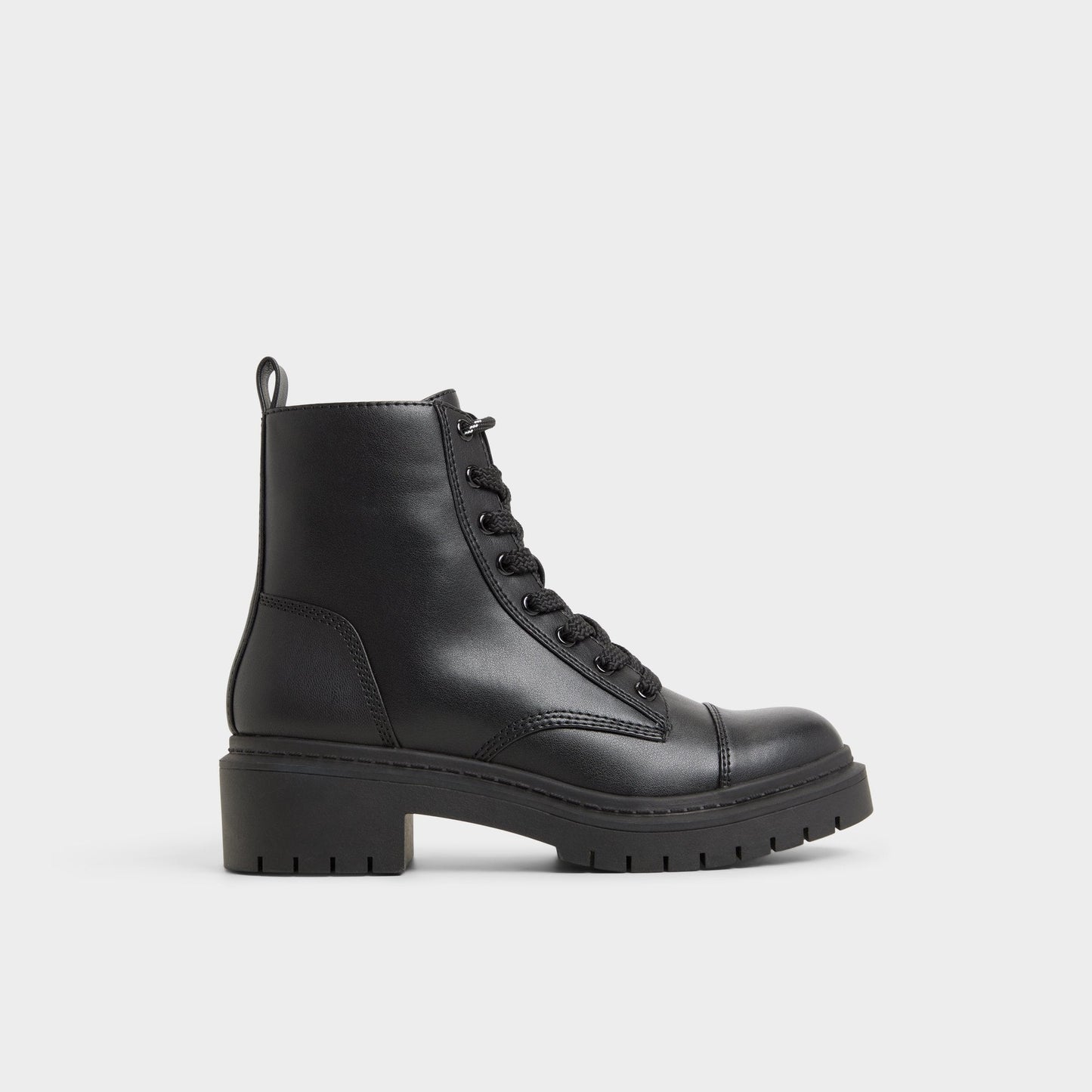 Goer Black Women's Casual boots - Combat ankle boot, Lug sole - Black