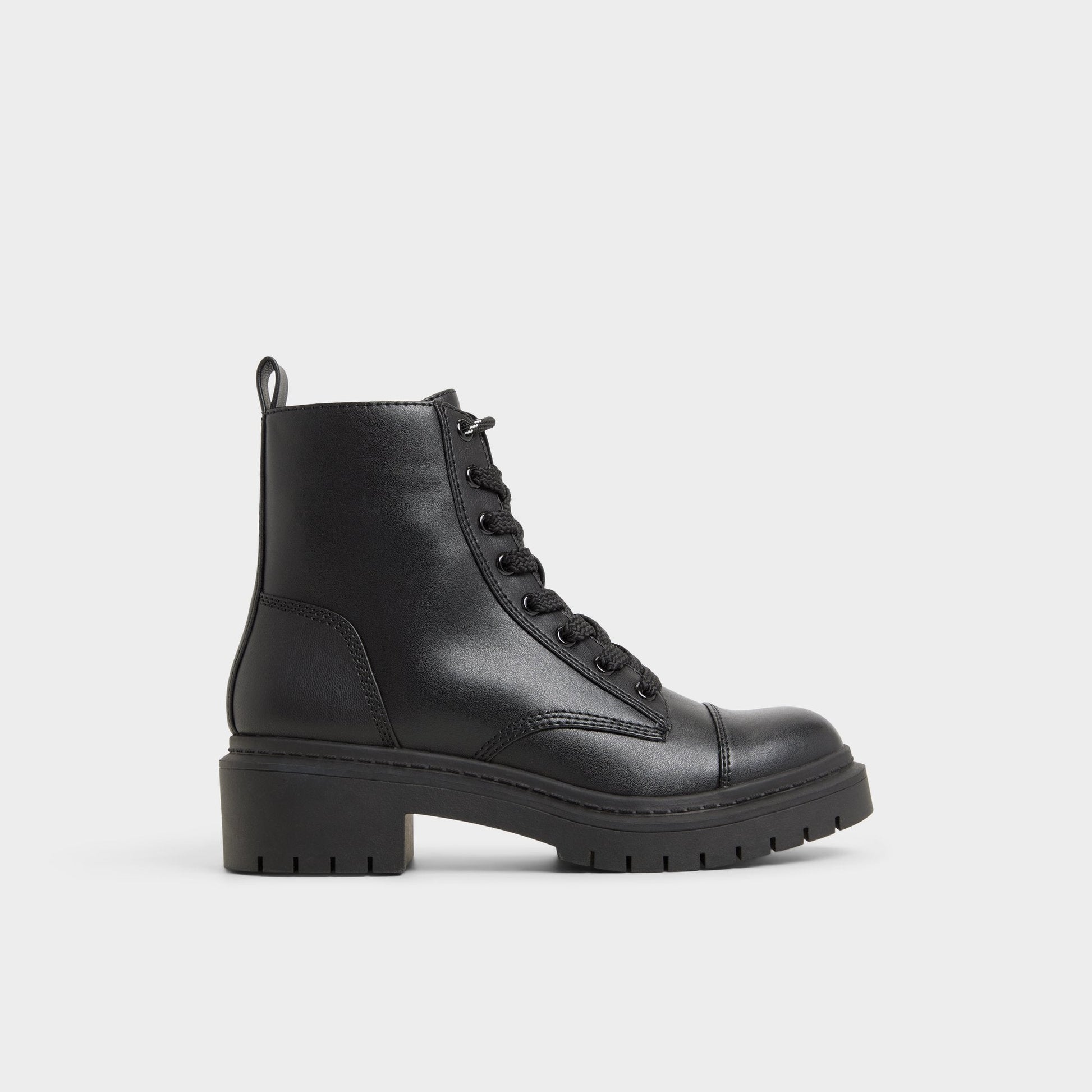 Goer Black Women's Casual boots - Combat ankle boot, Lug sole - Black