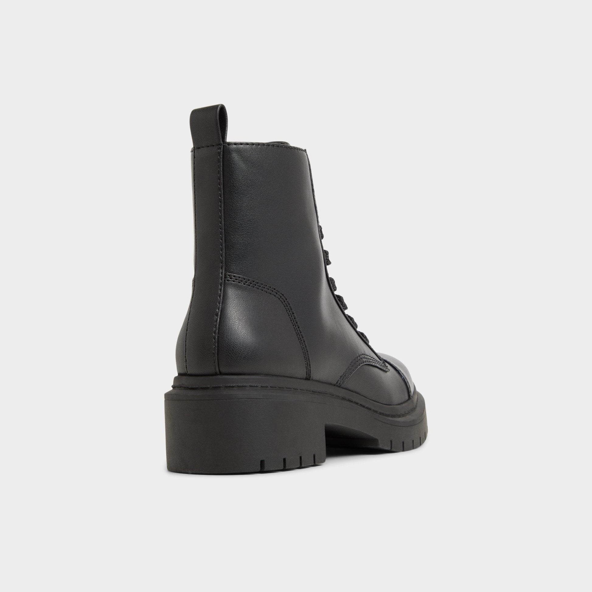 Goer Black Women's Casual boots - Combat ankle boot, Lug sole - Black