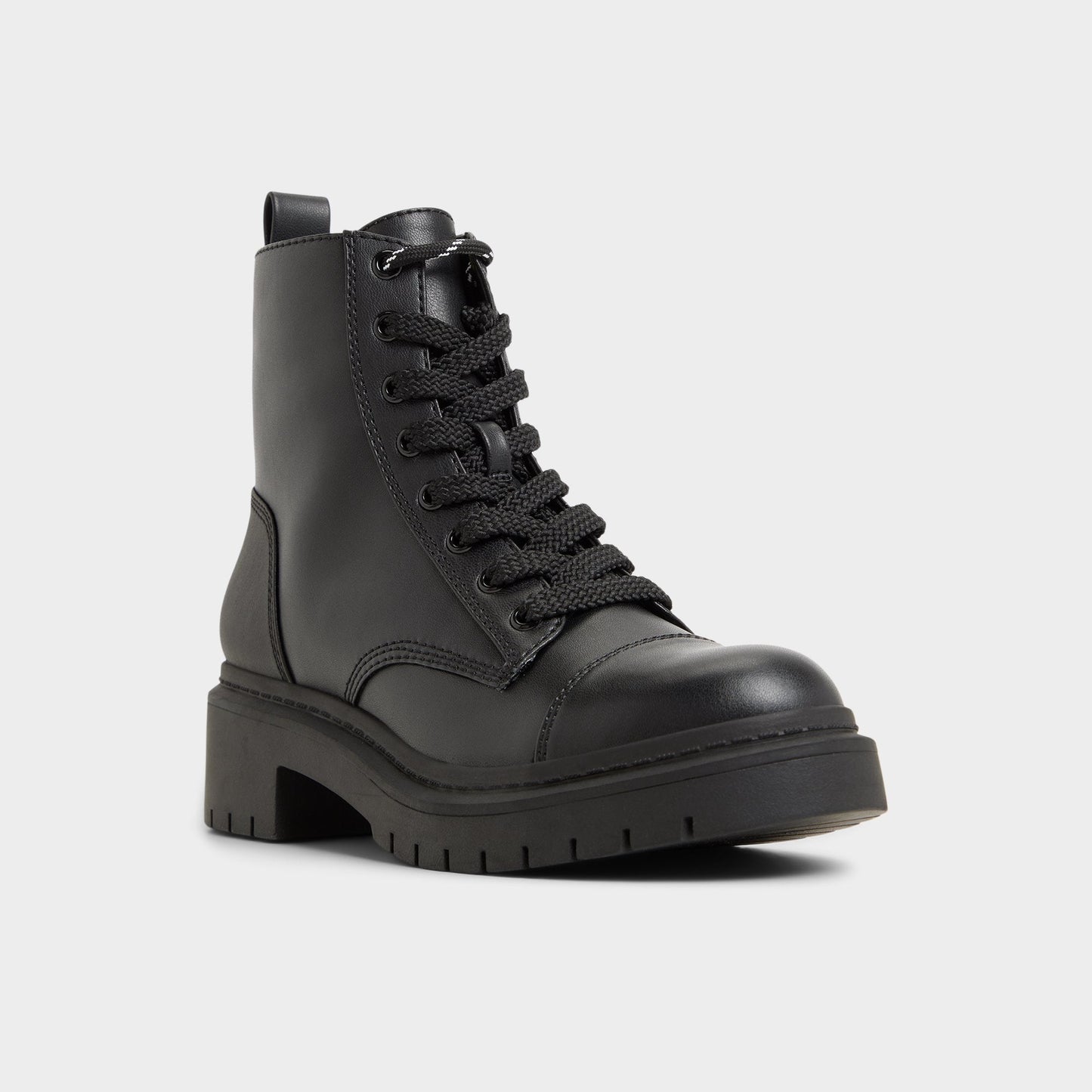Goer Black Women's Casual boots - Combat ankle boot, Lug sole - Black