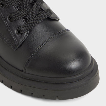 Goer Black Women's Casual boots - Combat ankle boot, Lug sole - Black