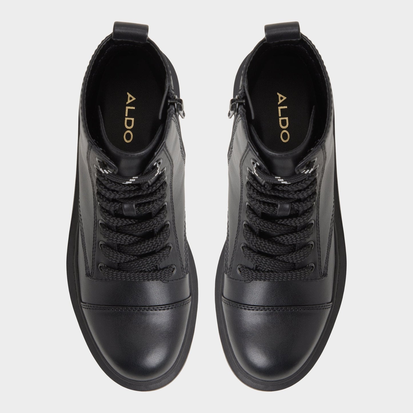 Goer Black Women's Casual boots - Combat ankle boot, Lug sole - Black