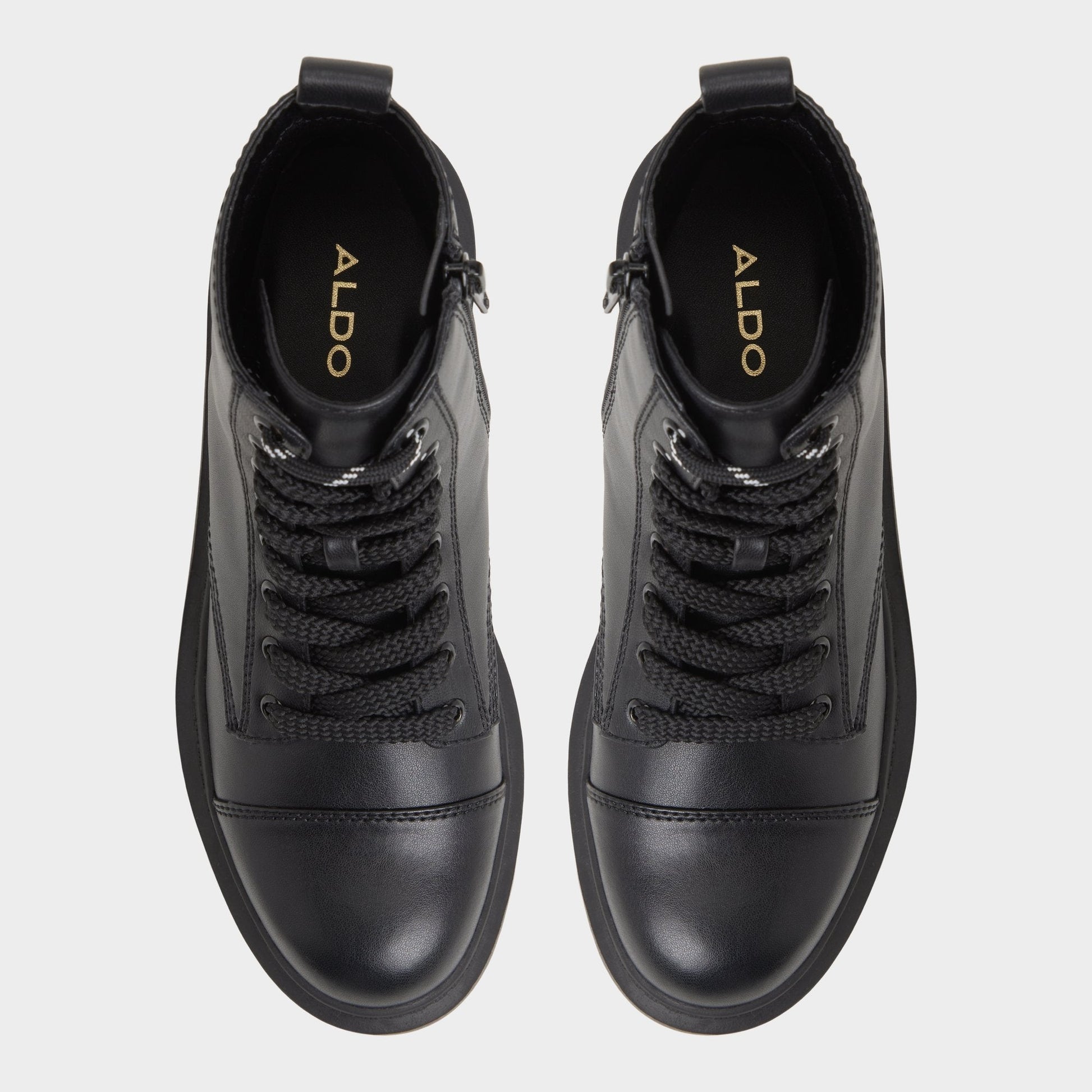 Goer Black Women's Casual boots - Combat ankle boot, Lug sole - Black