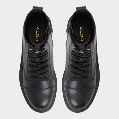 Goer Black Women's Casual boots - Combat ankle boot, Lug sole - Black