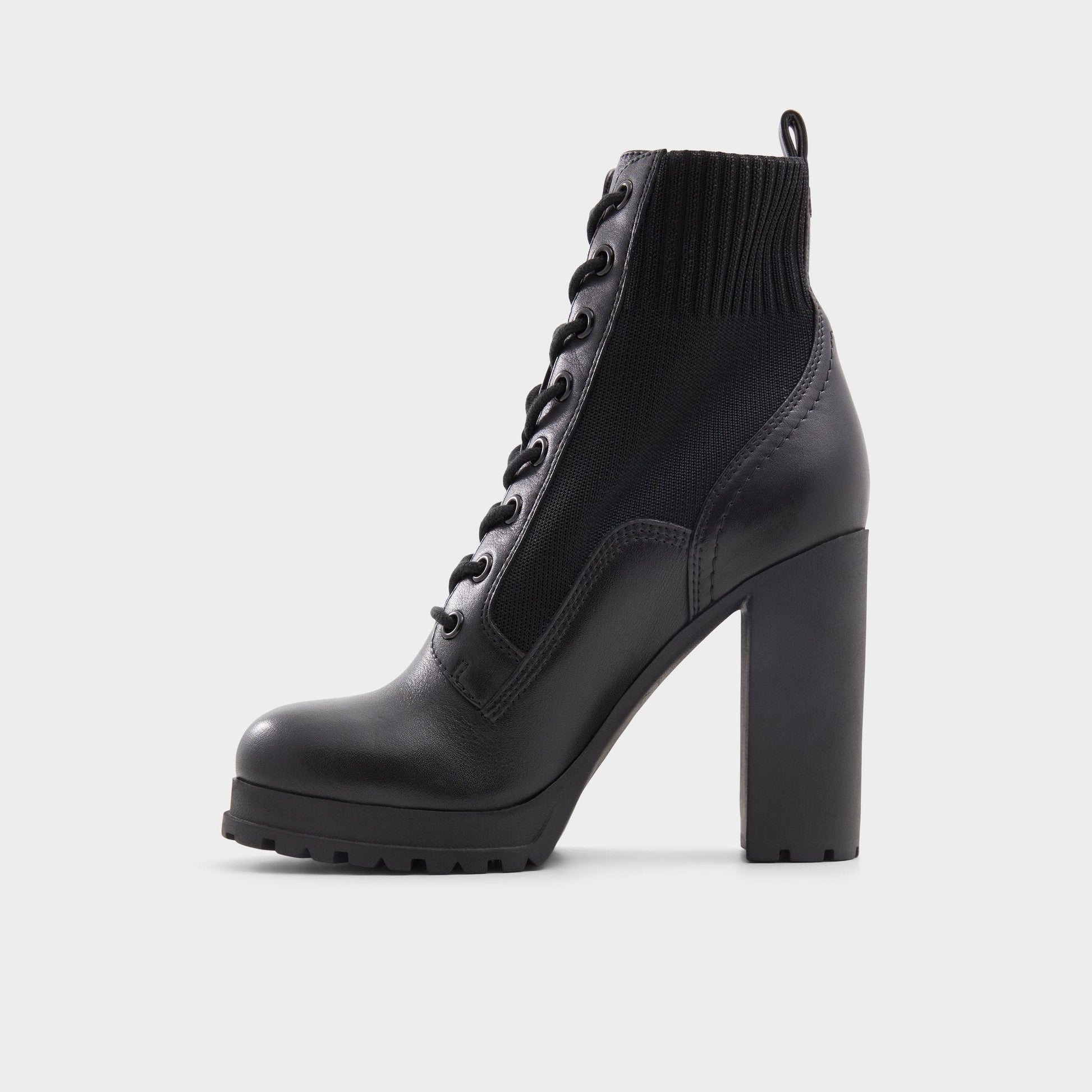 Rebellious Black Women's Combat boots - Combat ankle boot, Lug sole - Black