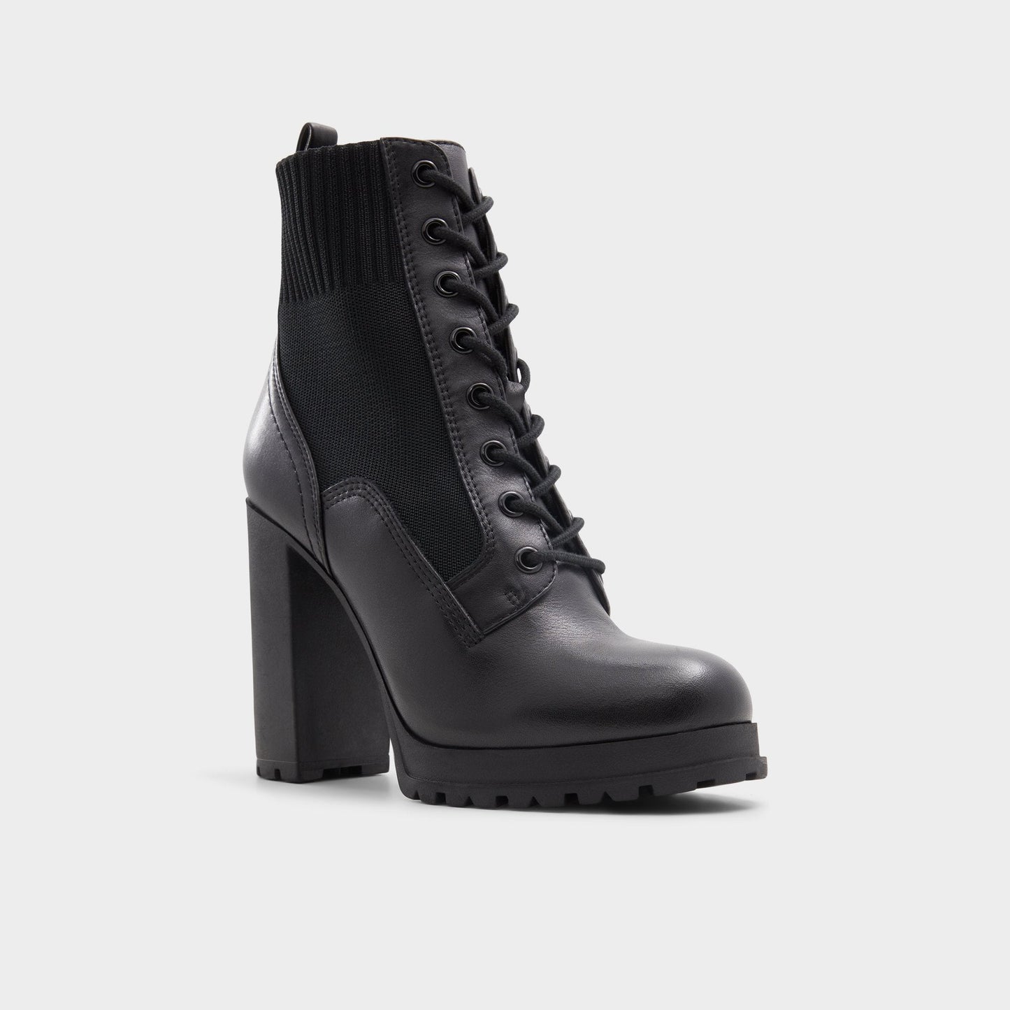 Rebellious Black Women's Combat boots - Combat ankle boot, Lug sole - Black