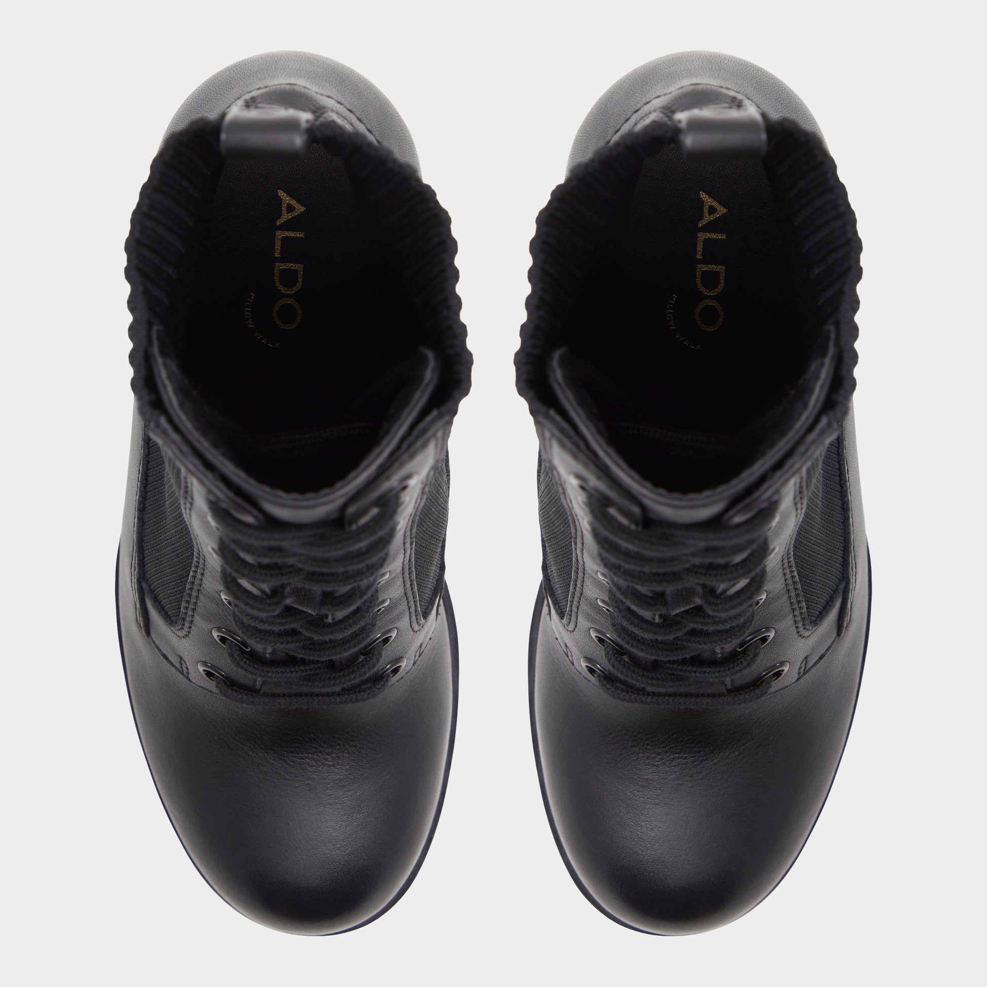 Rebellious Black Women's Combat boots - Combat ankle boot, Lug sole - Black