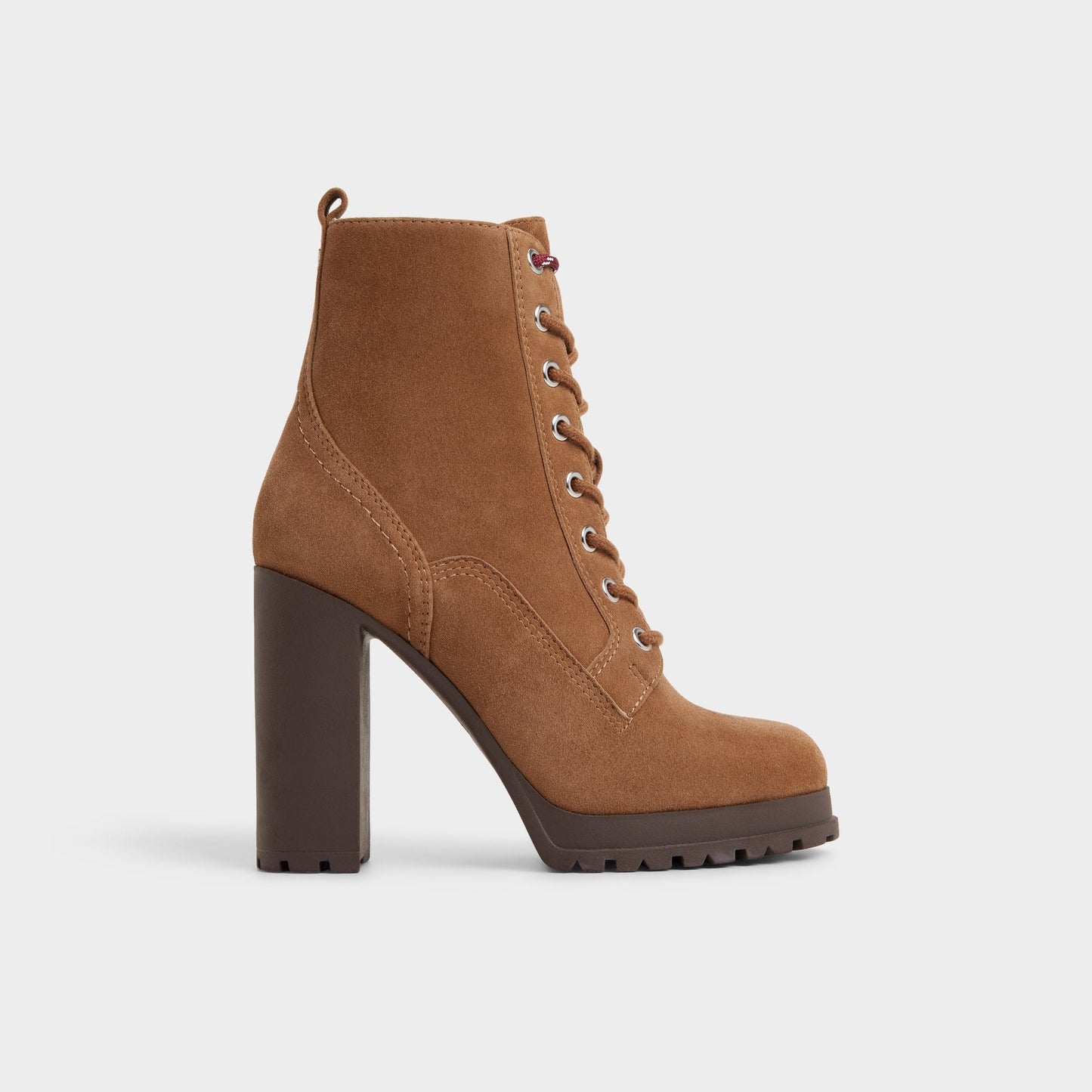 Rebelliously in Light Brown - Combat ankle boot, Lug sole - Light brown