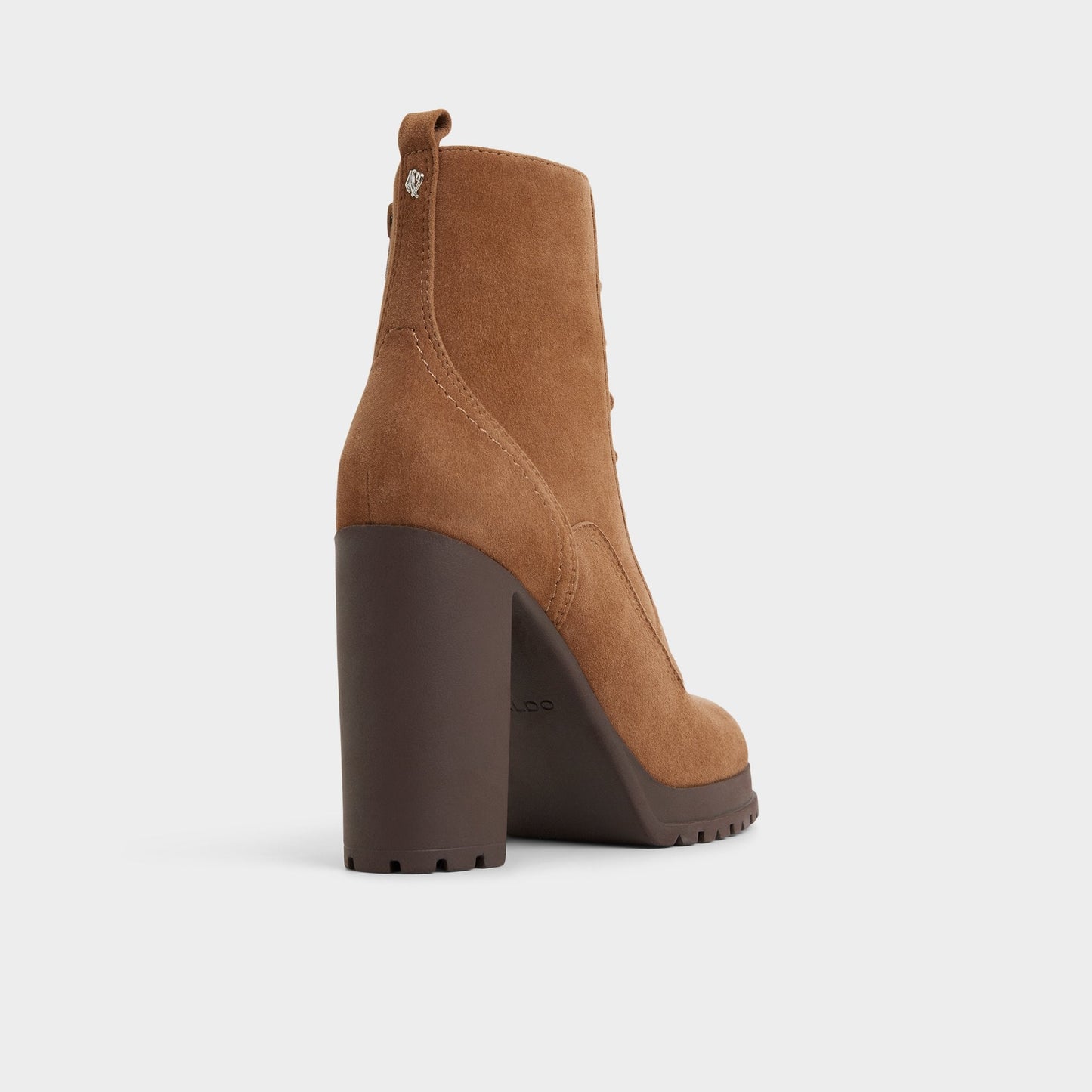 Rebelliously in Light Brown - Combat ankle boot, Lug sole - Light brown