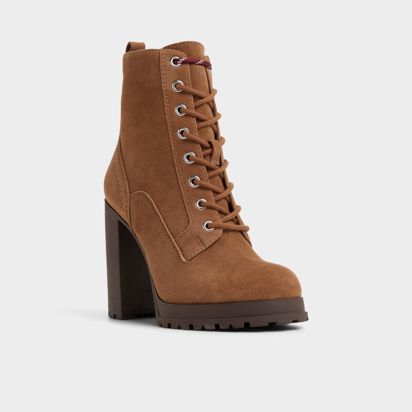 Rebelliously in Light Brown - Combat ankle boot, Lug sole - Light brown