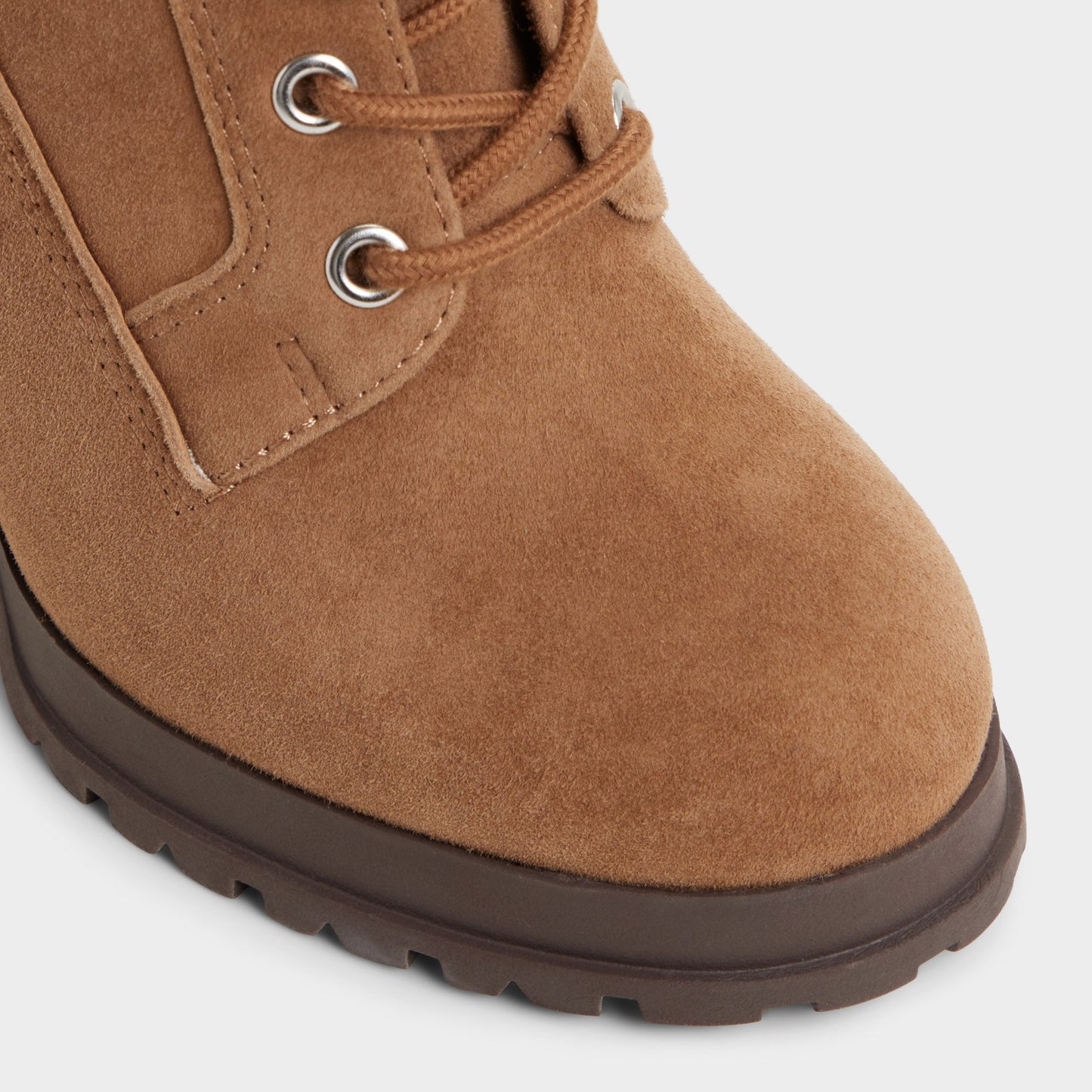 Rebelliously in Light Brown - Combat ankle boot, Lug sole - Light brown