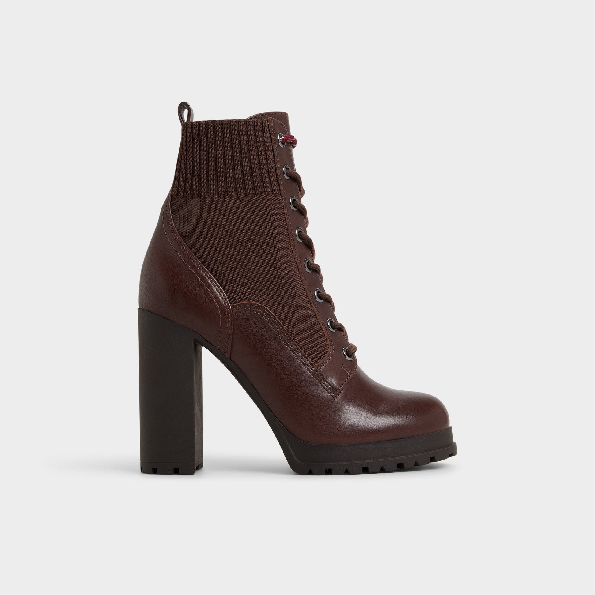 Rebellious in Other Brown - Combat ankle boot, Lug sole - Other brown