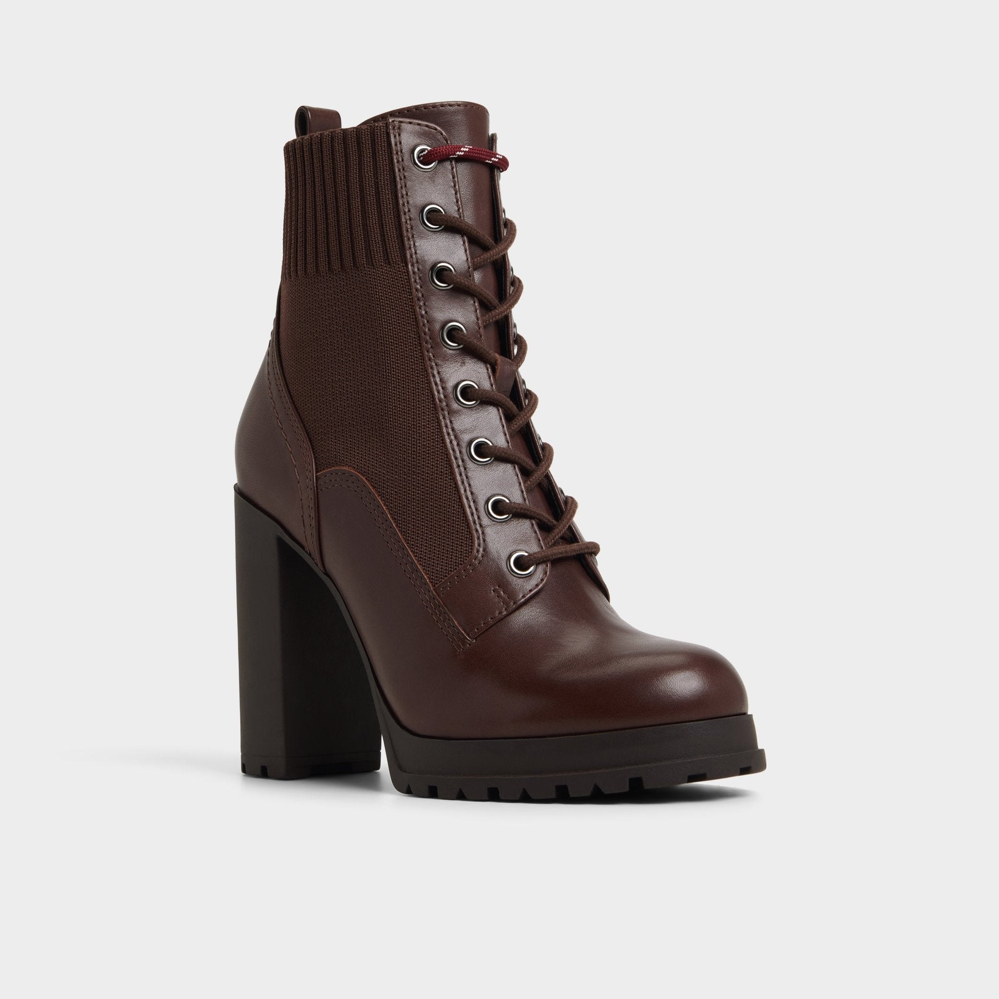 Rebellious in Other Brown - Combat ankle boot, Lug sole - Other brown