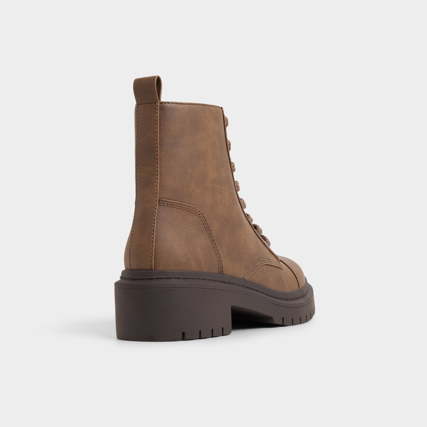 Goer in Medium Brown - Combat ankle boot, Lug sole - Medium brown