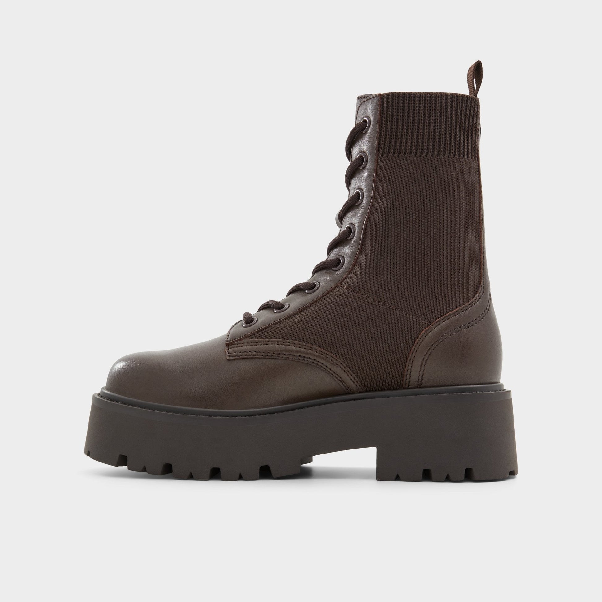 Talaleryknit Brown Overflow Women's Combat boots - Combat ankle boot, Brown - Brown Overflow