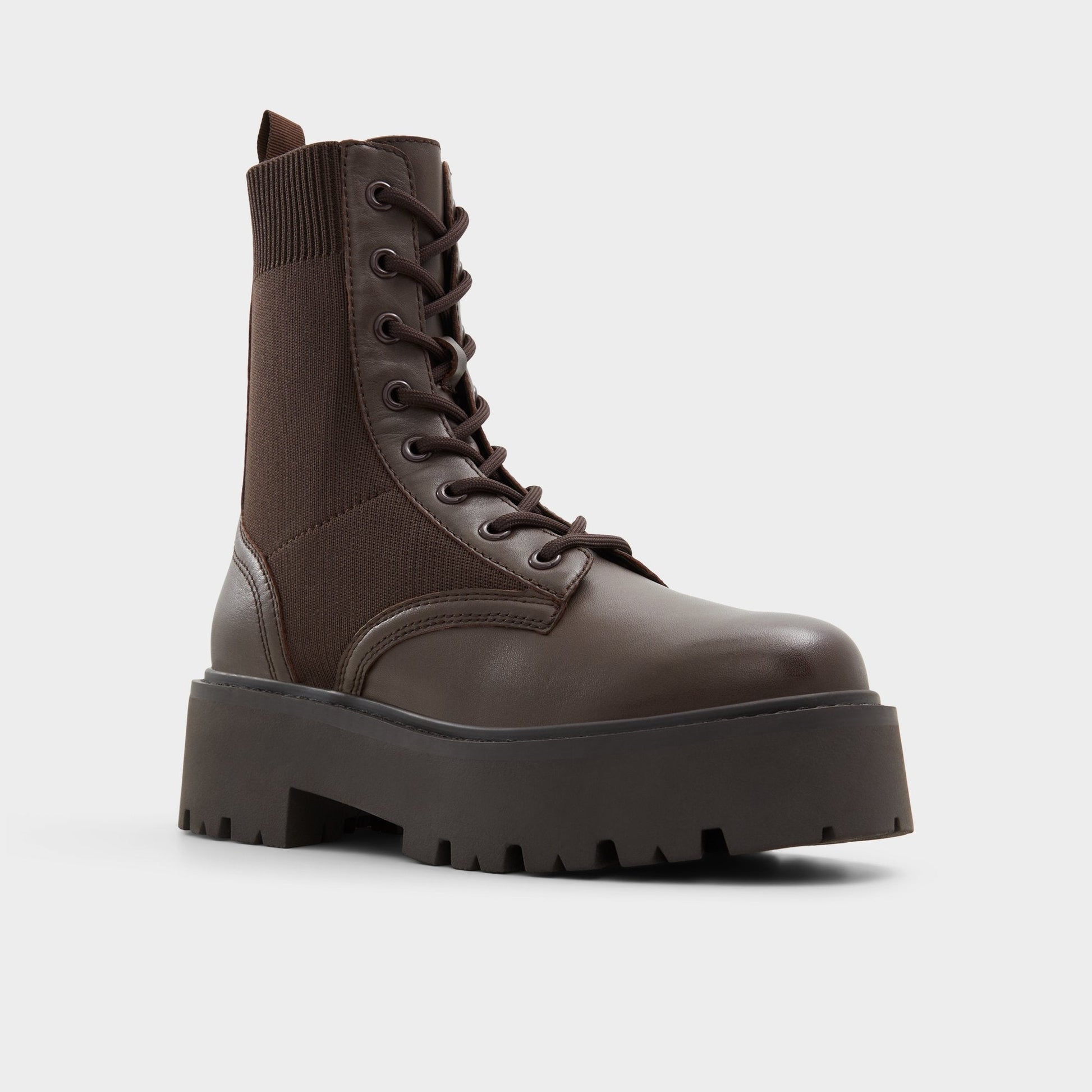Talaleryknit Brown Overflow Women's Combat boots - Combat ankle boot, Brown - Brown Overflow