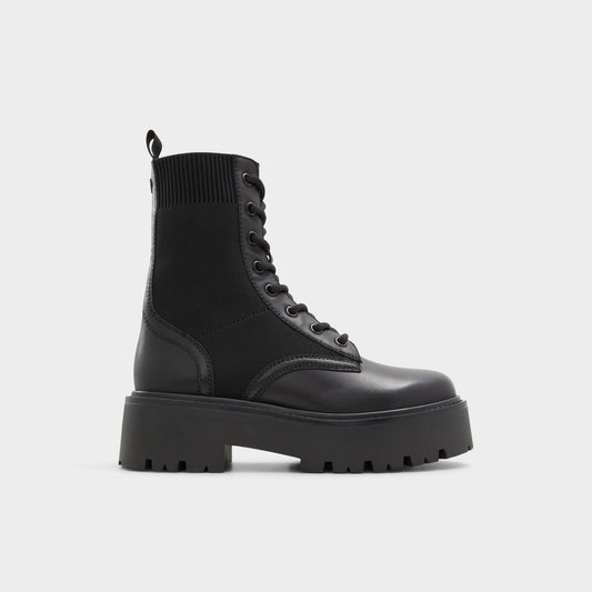 Talaleryknit Black Women's Combat boots - Combat ankle boot, Black - Black