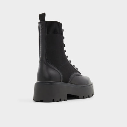 Talaleryknit Black Women's Combat boots - Combat ankle boot, Black - Black