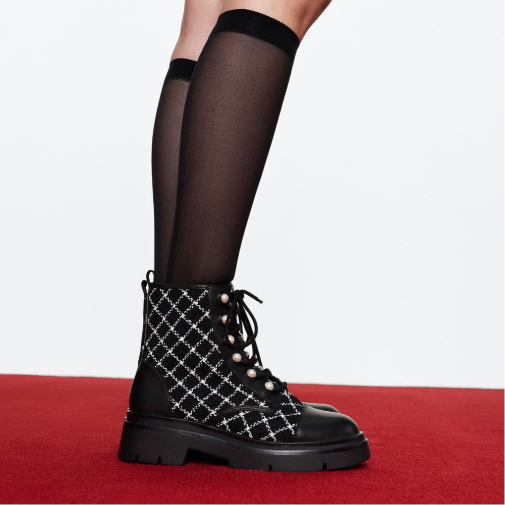 Marthia in Other Black - Combat ankle boot, Black - Other black
