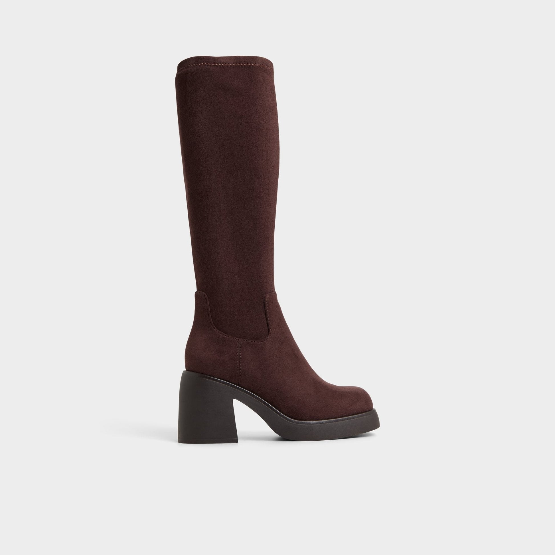 Auster in Dark Brown - Knee-high boot, Platform - Dark Brown