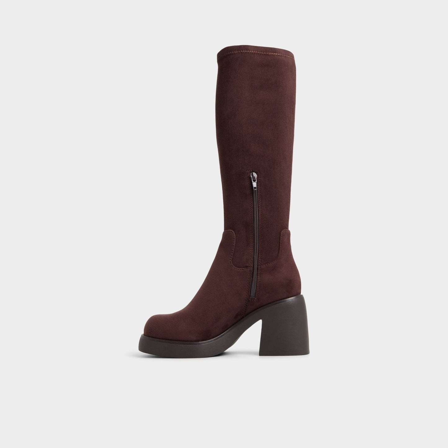 Auster in Dark Brown - Knee-high boot, Platform - Dark Brown